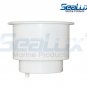 SeaLux UV stablized Recessed WHITE Plastic Drink Cup Holder with 1/4" drain