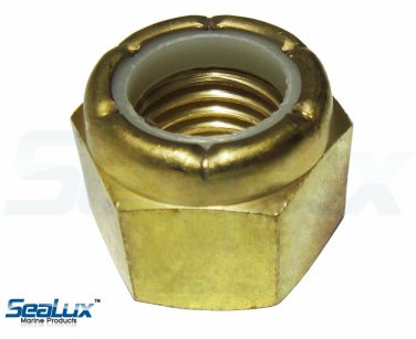 SeaLux Marine Boat Prop Nut Mercury 11-69578 Brass Nylon lock 3/4" shaft, 1-1/6"