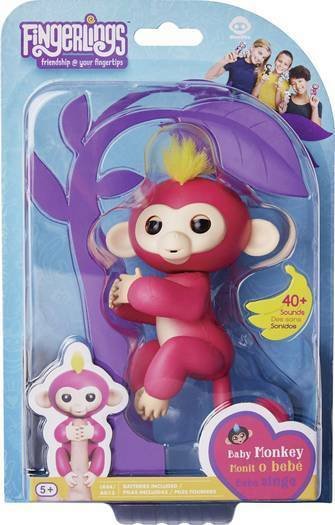 FINGERLINGS Authentic wowee Interactive Finger Monkey BELLA with bonus stand