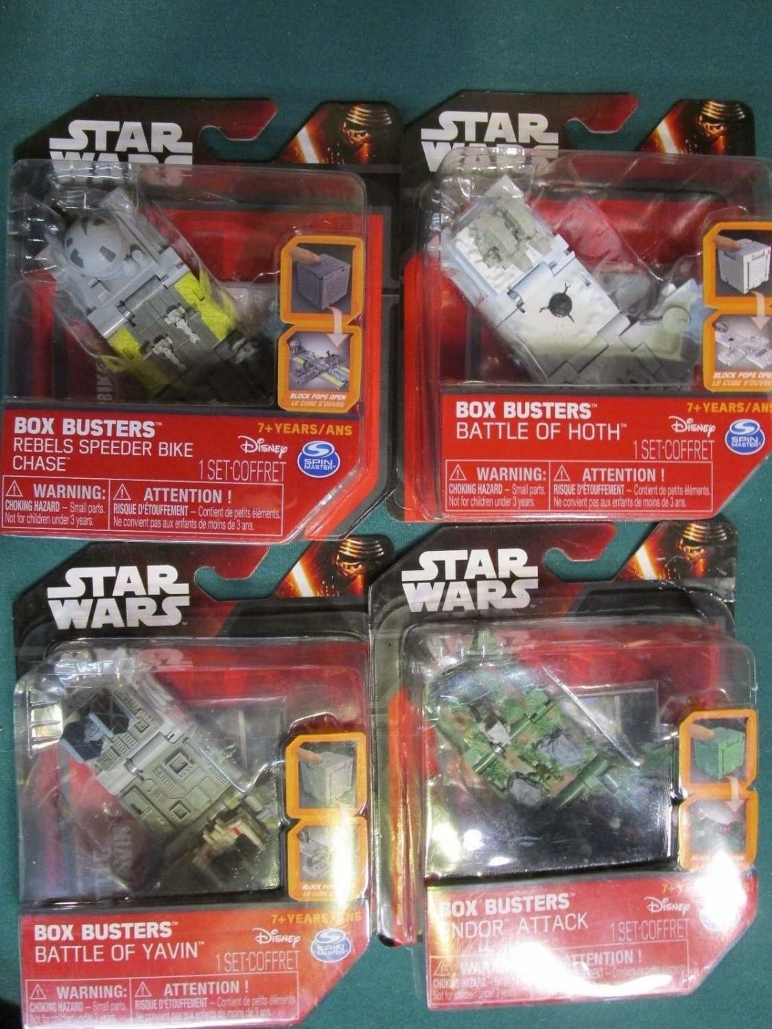 Star Wars Disney Box Busters Lot of 4: Yavin, Hoth, Endor, Speeder Chase NIB!