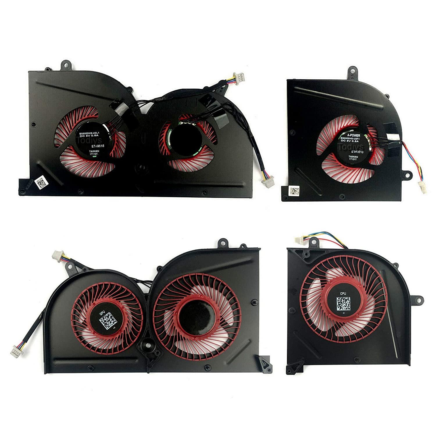 New CPU + GPU Cooling Fan for MSI GS73VR 7RF-240AU Stealth Pro