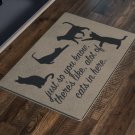 Cat Lover Doormat Gift Rug Housewarming Gift Welcome Mat Bunch Of Cats In Here Cat Decor Cat Gifts