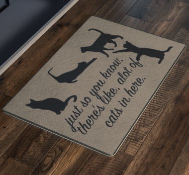 Cat Lover Doormat Gift Rug Housewarming Gift Welcome Mat Bunch Of Cats In Here Cat Decor Cat Gifts
