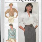 Simplicity 8390 Blouses Women Shawl, Notched Collars, Long Taper Sleeves Size 20