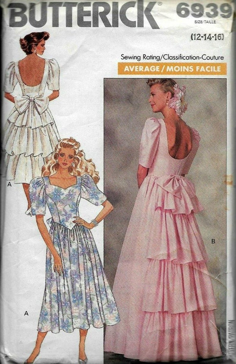 Butterick 6939 Wedding Dress, Prom Dress, Size 12-14-16, Special Occasion Average Sew Vintage