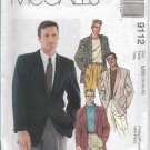 McCalls 9112 Men's Jacket Dress Casual Size M 38 40 42