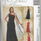 McCall's 9174 Women Evening Elegance Dress Floor Length Asymmetrical Size 12 14 16