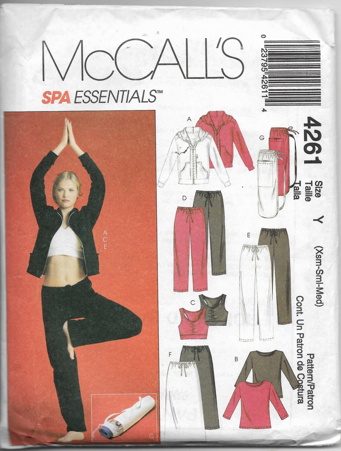 McCalls 4261 Leisure Wear Women Tops Jackets Pants Shorts Skirt Sizes Xs - S - M