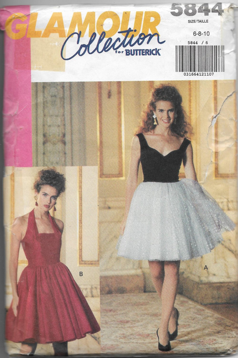 Butterick 5844 Glamour Collection Misses Dress Sizes 6-8-10 Variation Styles