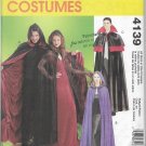 McCalls 4139 Costume Capes Unisex Line or Unlined Sizes Small to X Large all in one Sewing Pattern
