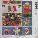 McCalls Crafts 7866 Christmas Bears, Tree Ornaments Decorations Stockings Stars