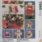 McCalls Crafts 7866 Christmas Bears, Tree Ornaments Decorations Stockings Stars