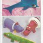 Simplicity 5778 Set Stuffed Animals Hippo Mr and Mrs Hippo Alligator One size