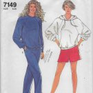 Simplicity 7149 Women Sports Wear Sizes 8 to 20 Tops Hoodies Sweats Shorts Pants