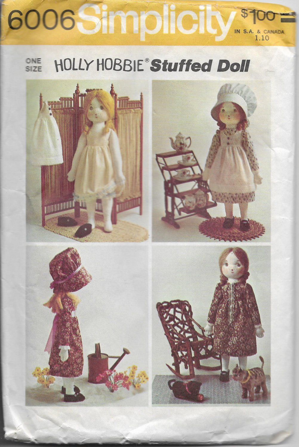 Vintage Simplicity 6006 Holly Hobby Stuffed Rag Doll and Wardrobe