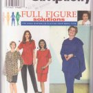 Simplicity Full Figure 7343 Sizes 18 20 24 Women Tunic Skirt Pants Wrap Slimming Style