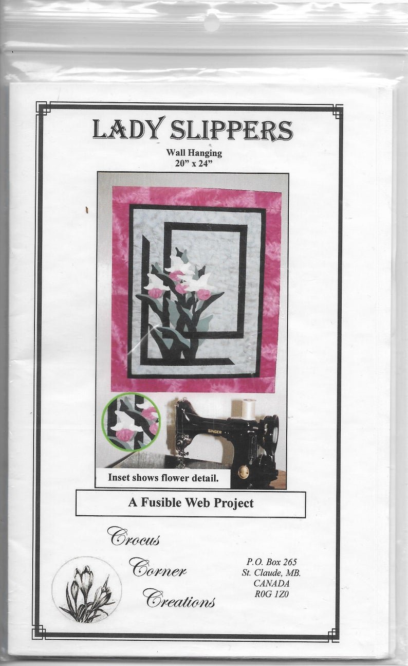 Lady Slippers Wall Hanging Fusible Web Project Size 20 inch by 24 inch Pattern Only Quick Easy