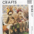 Rabbits Animal Dolls Sewing Pattern McCalls Crafts 9163 18 inches Seated Dresses Bloomers Hats Socks