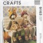 Rabbits Animal Dolls Sewing Pattern McCalls Crafts 9163 18 inches Seated Dresses Bloomers Hats Socks