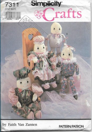Simplicity 7311 Pattern Easter Egghead Doll Clothes Housewarming Gift Vintage Faith Van Zanten