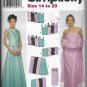 Simplicity 9466 Weddings Proms Tops Skirts Wrap Sizes 14 to 20 Sewing Pattern