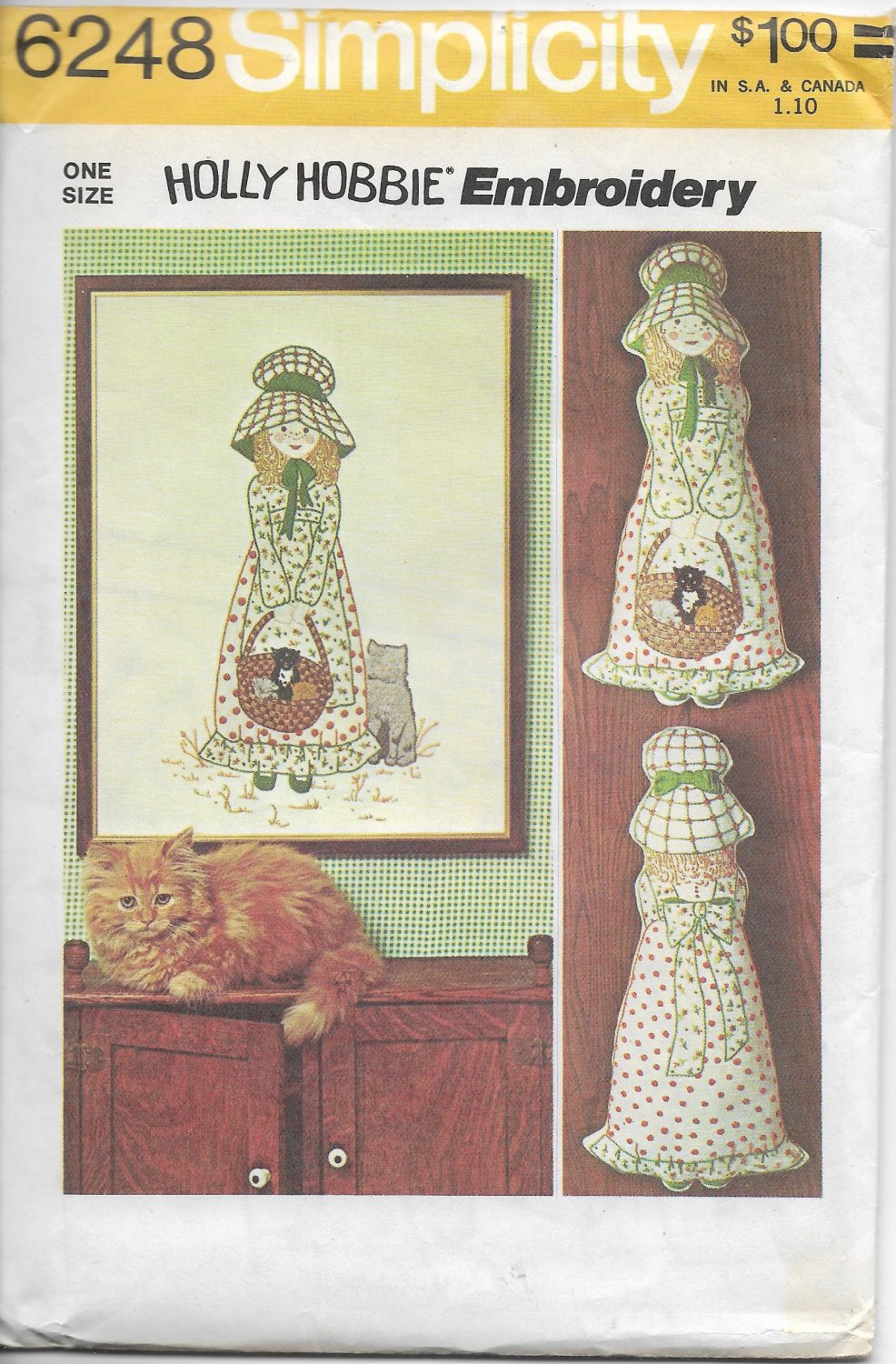 Holly Hobbie Transfer Embroidery Picture and Pillow Doll
