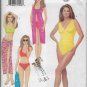 Bathing Suit & Pareo Wrap, Bikini Swimsuit Sizes 6 8 10, Butterick 6578  Kathy Ireland