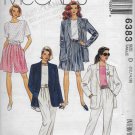 McCalls 6383 Women, Spring Summer Light Jacket Top Pants and Shorts, Sizes 12 14 16