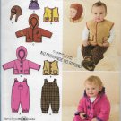 Simplicity 2523 Baby Unisex Easy Sew Overalls, Jacket, Vest and Hats Sizes XXS to L