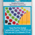 Hanging Decorations Tissue Yellow Pom Pom Garland 9 feet long ball size 5.5 inches
