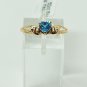 Blue Topaz Heart Split Band Ring