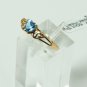 Blue Topaz Heart Split Band Ring