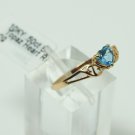 Blue Topaz Heart Split Band Ring