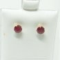 Round Garnet Stud Earrings