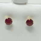 Round Garnet Stud Earrings