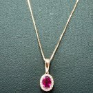 Rhodolite Garnet Pendant & Rose Gold Necklace
