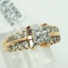 14K Yellow Gold Diamond Invisible Set Ring