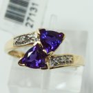 Purple Amethyst Trillion Bypass Ring Purple Amethyst Trillion Bypass Ring