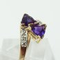 Purple Amethyst Trillion Bypass Ring