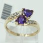 Purple Amethyst Trillion Bypass Ring