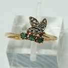 Emerald Round Diamond Split Band Ring