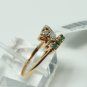 Emerald Round Diamond Split Band Ring