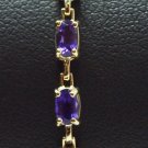 Purple Amethyst Oval Bracelet, 7 Inches
