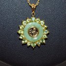 Vintage Apple Jade Chinese Good Fortune Pendant With Necklace Vintage Apple Jade Chinese Good Fortune Pendant With Necklace
