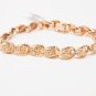 14K Gold Etched Diamond Shell Cut Bracelet, 7 Inches