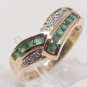 Emerald and Diamond Bypass Ring