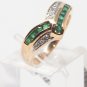 Emerald and Diamond Bypass Ring