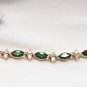 Chrome Diopside and Diamond Bracelet