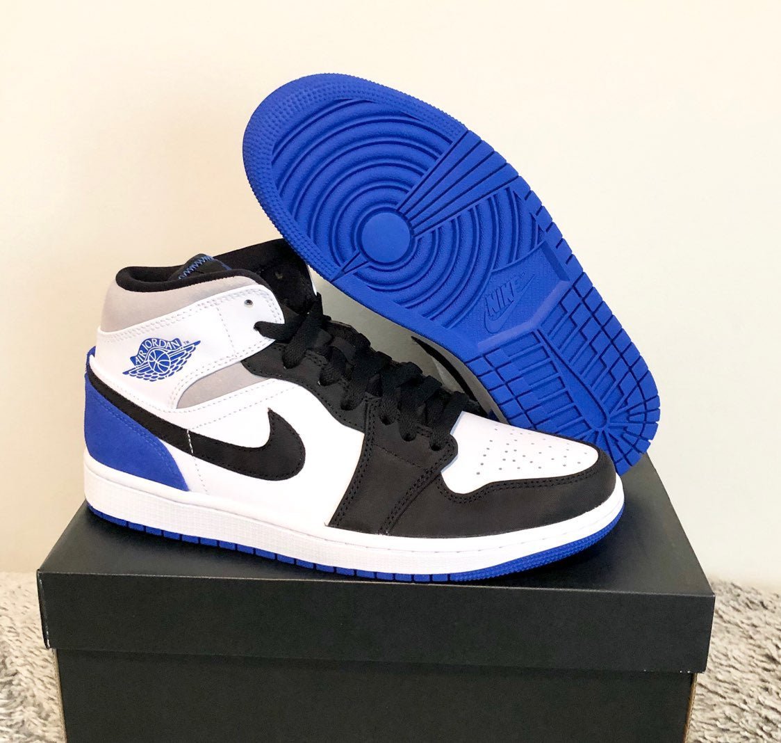 air jordan 1 mid royal black toe