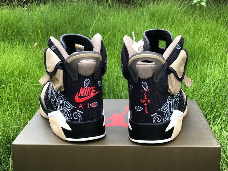 TRAVIS SCOTT X AIR JORDAN 6 'PAISLEY PRINT' BLACK